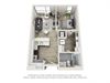 1 bed 1 bath island floorplan